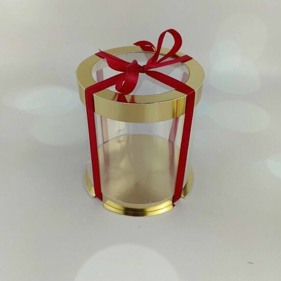 Skaidri dėžutė 12x13 auksinė Tubus